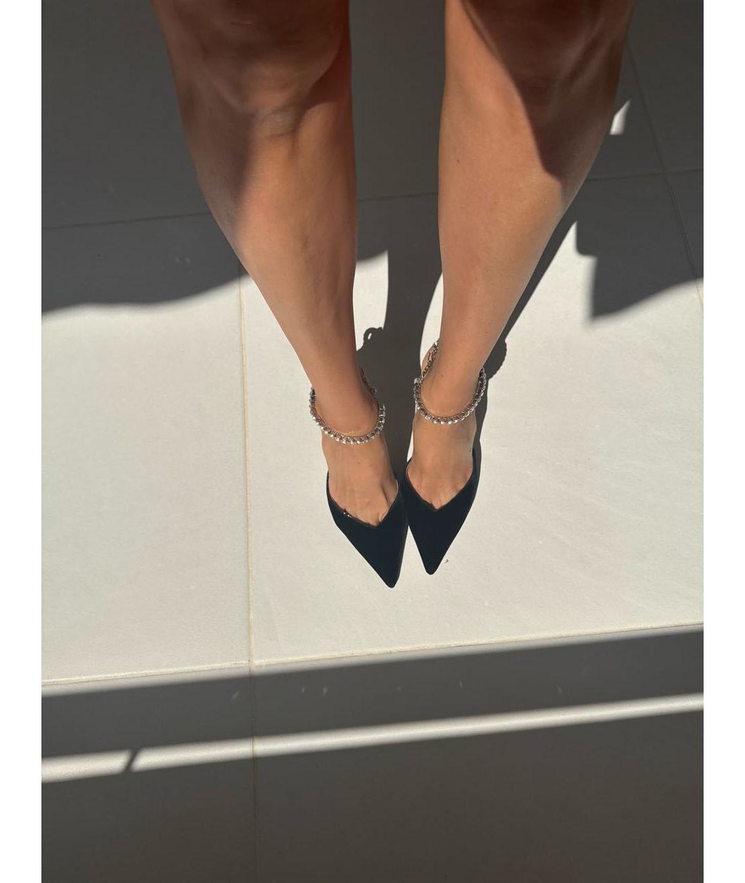 JIMMY CHOO Черные бархатные туфли, фото 6