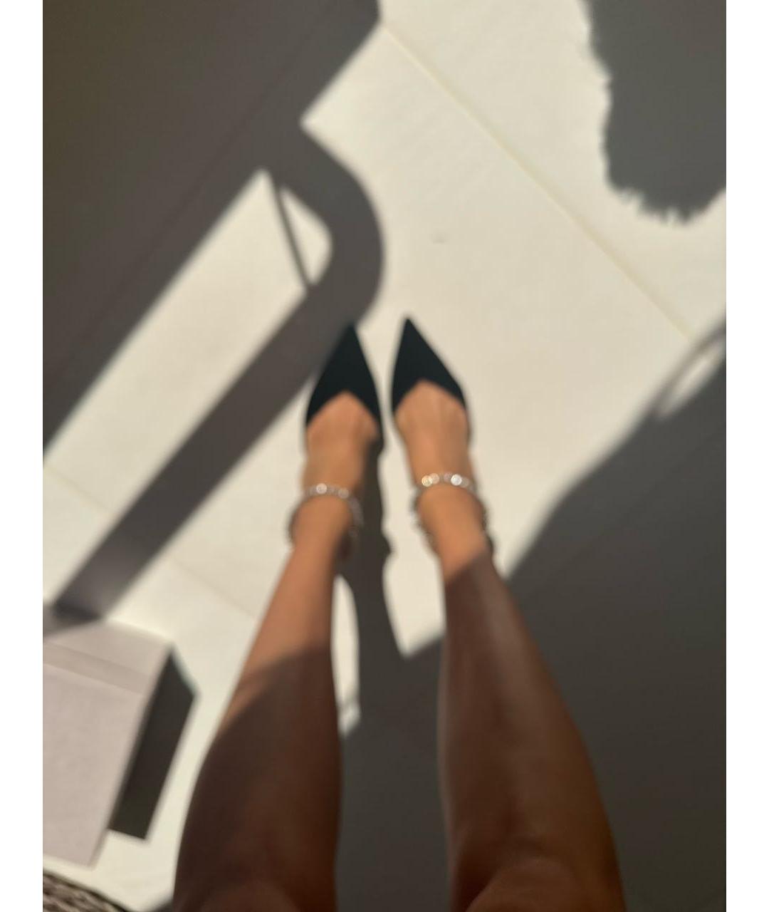 JIMMY CHOO Черные бархатные туфли, фото 5