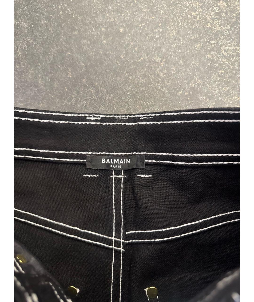BALMAIN Черные хлопковые джинсы слим, фото 3