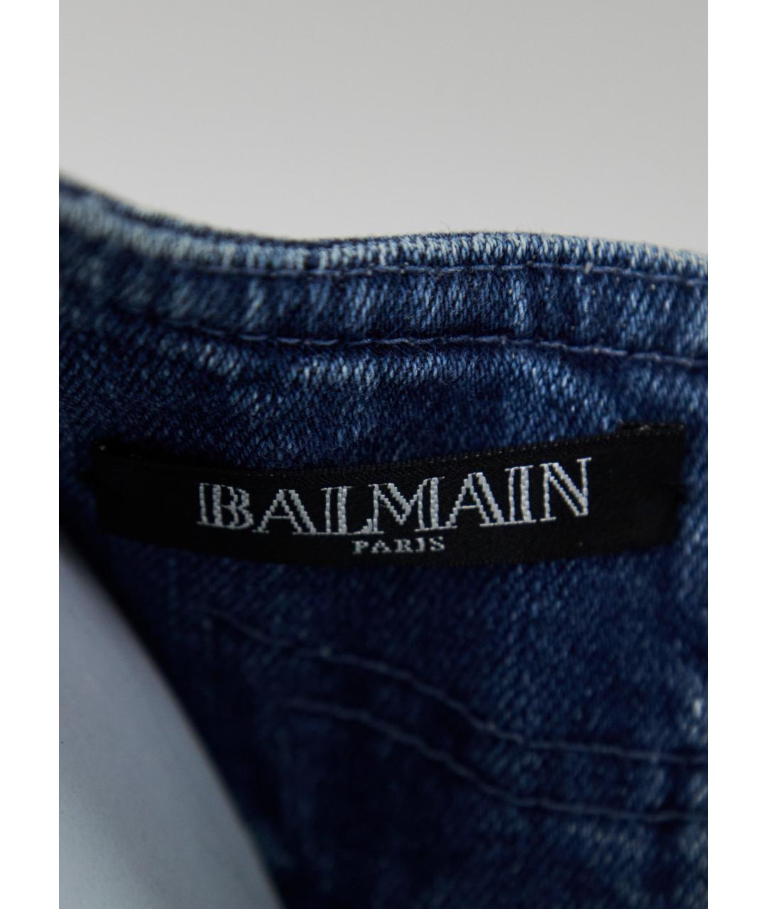 BALMAIN Синий хлопковый сарафан, фото 3