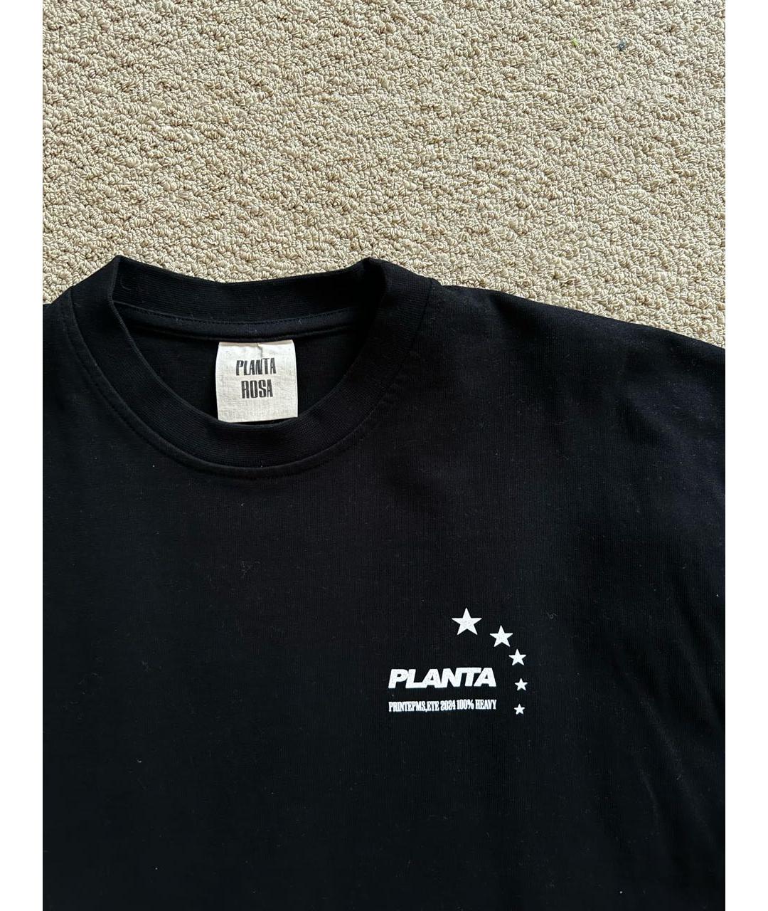 PLANTA ROSA Черная хлопковая футболка, фото 2