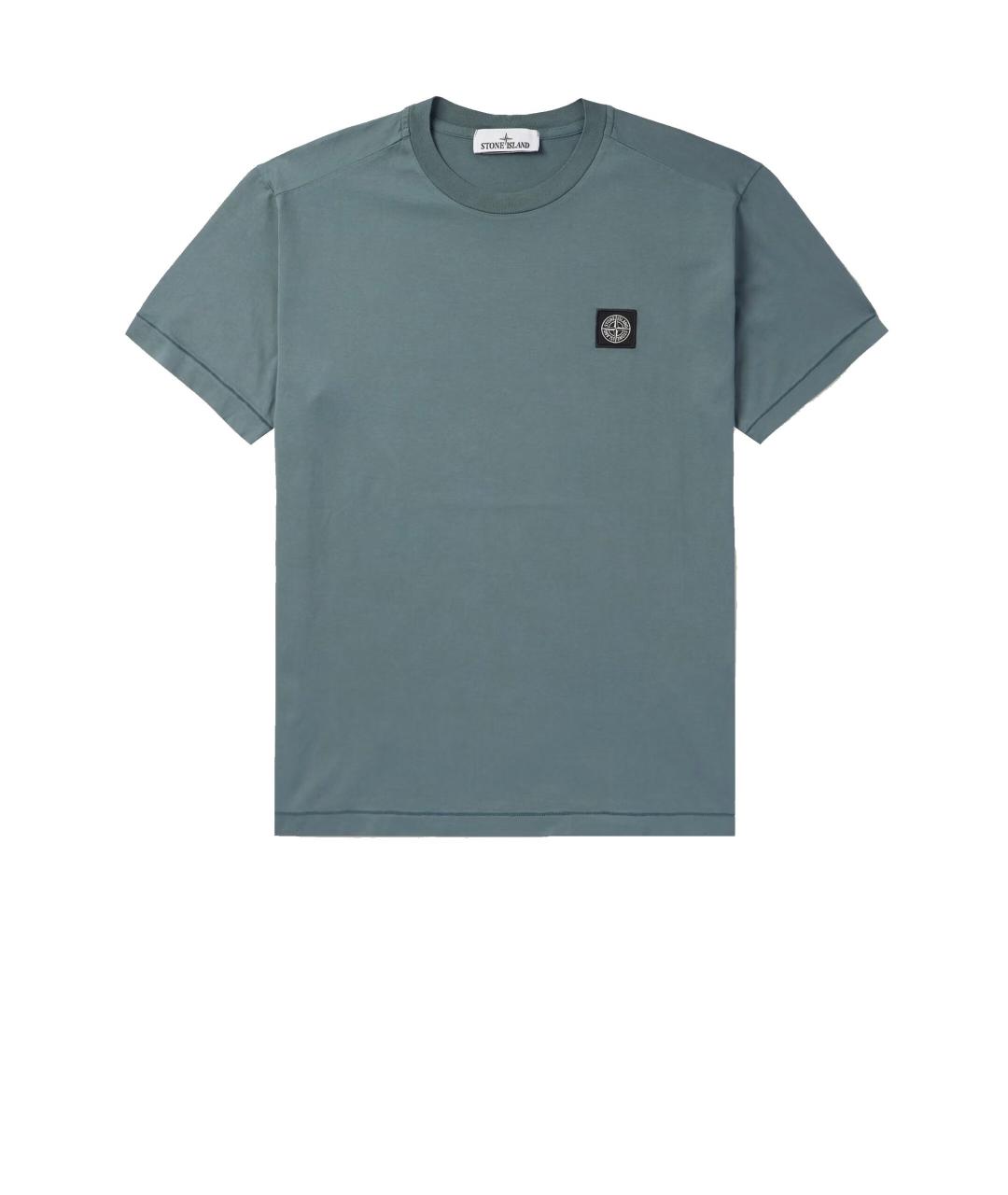 STONE ISLAND Зеленая хлопковая футболка, фото 1