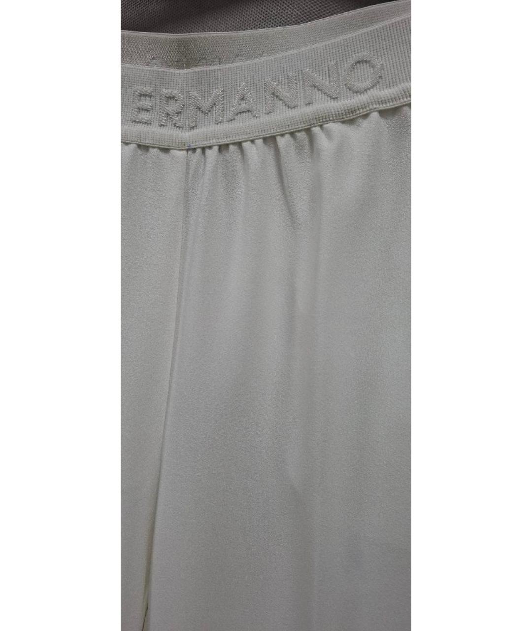 ERMANNO SCERVINO Белые полиэстеровые прямые брюки, фото 4