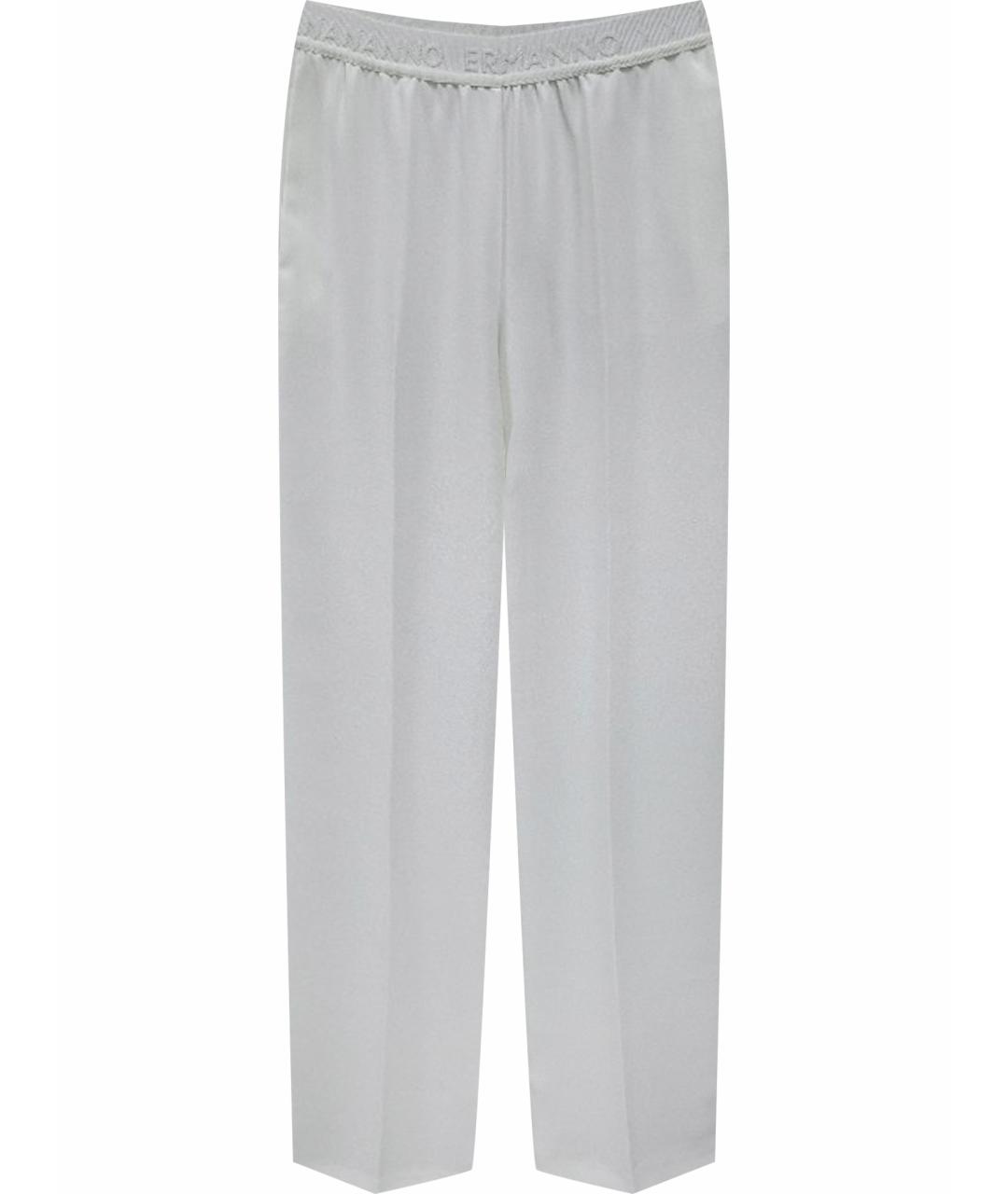 ERMANNO SCERVINO Белые полиэстеровые прямые брюки, фото 1