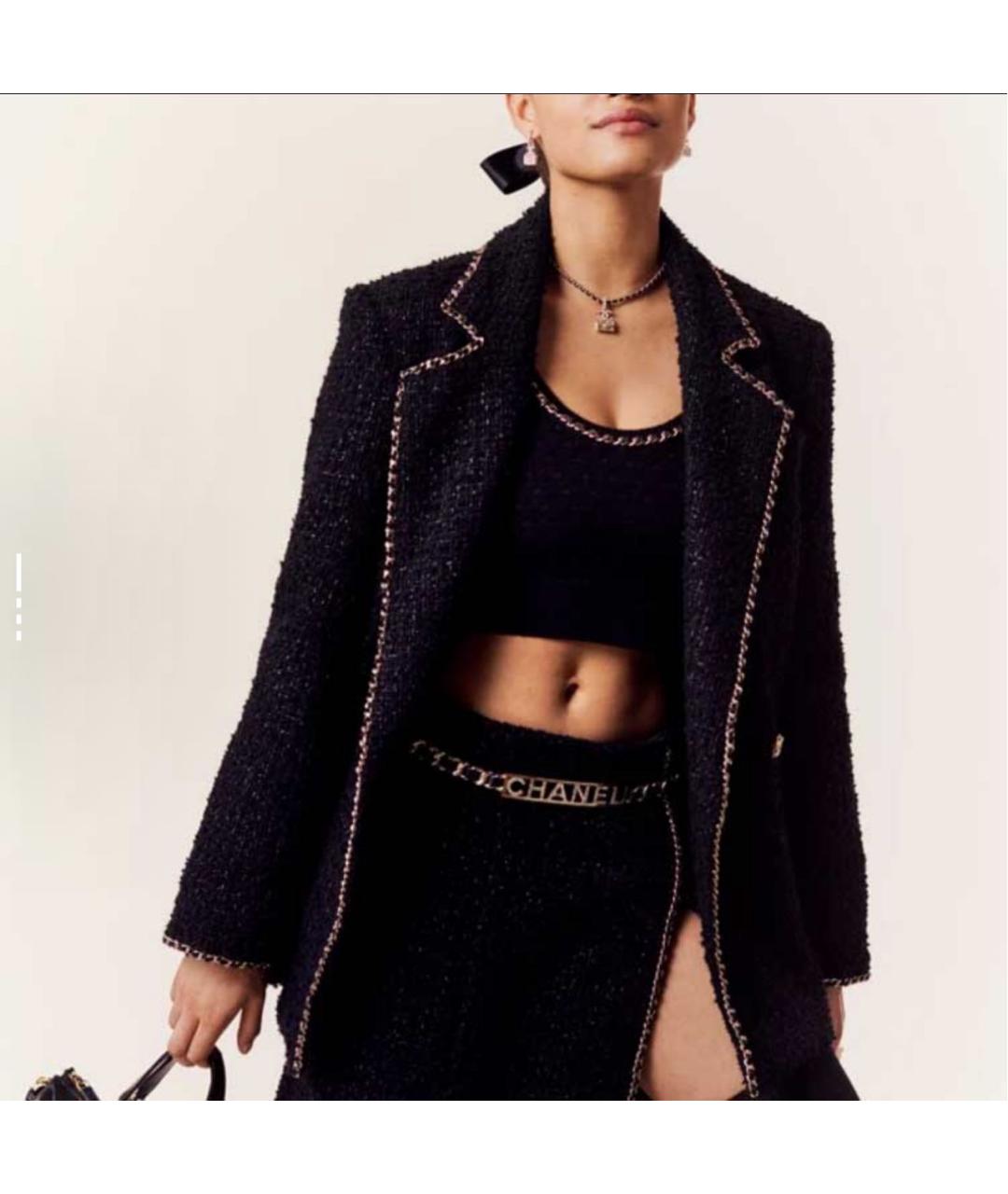 CHANEL Черная хлопковая майка, фото 3