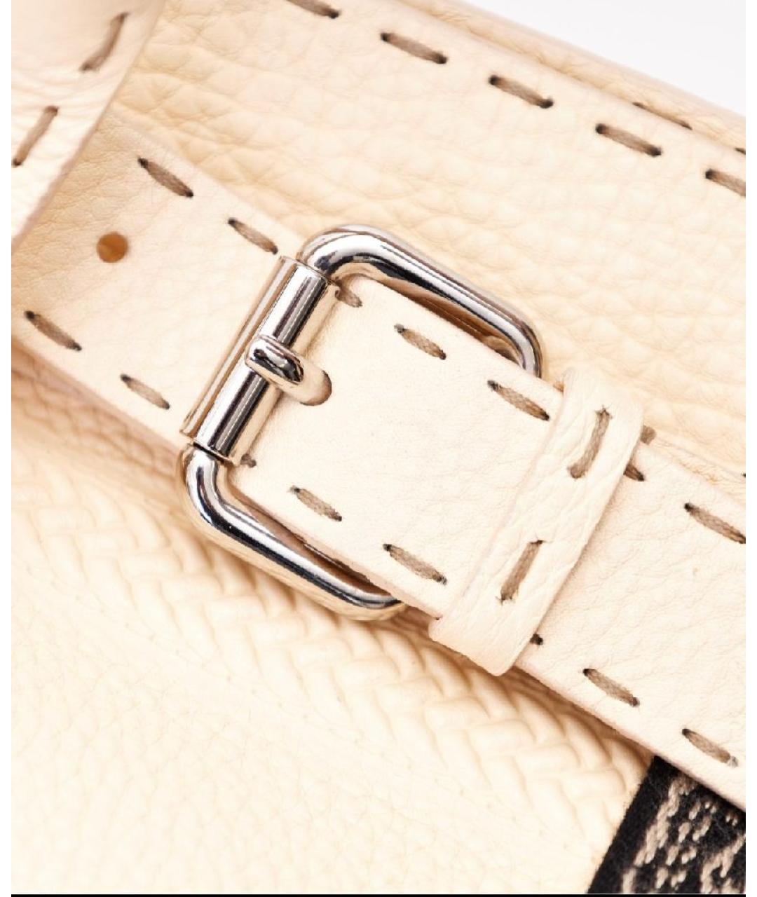 FENDI Бежевая кожаная сумка тоут, фото 5