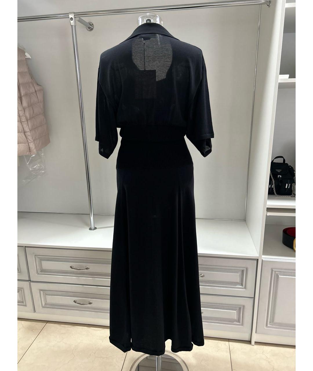 VICTORIA BECKHAM Черное хлопко-эластановое платье, фото 2