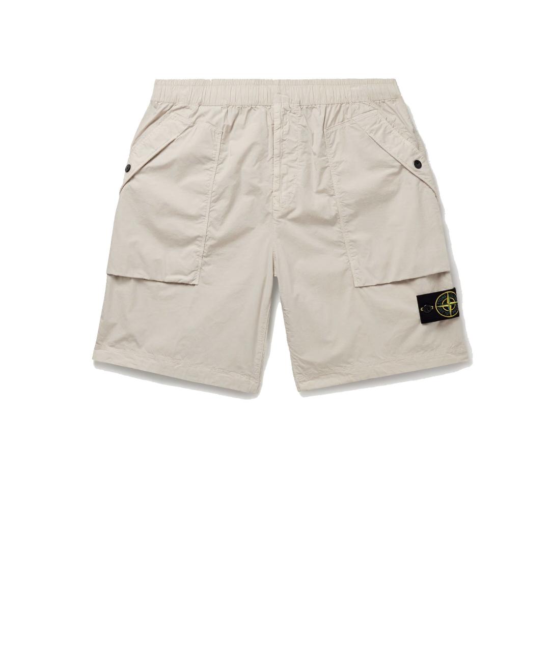 STONE ISLAND Бежевые хлопковые шорты, фото 1