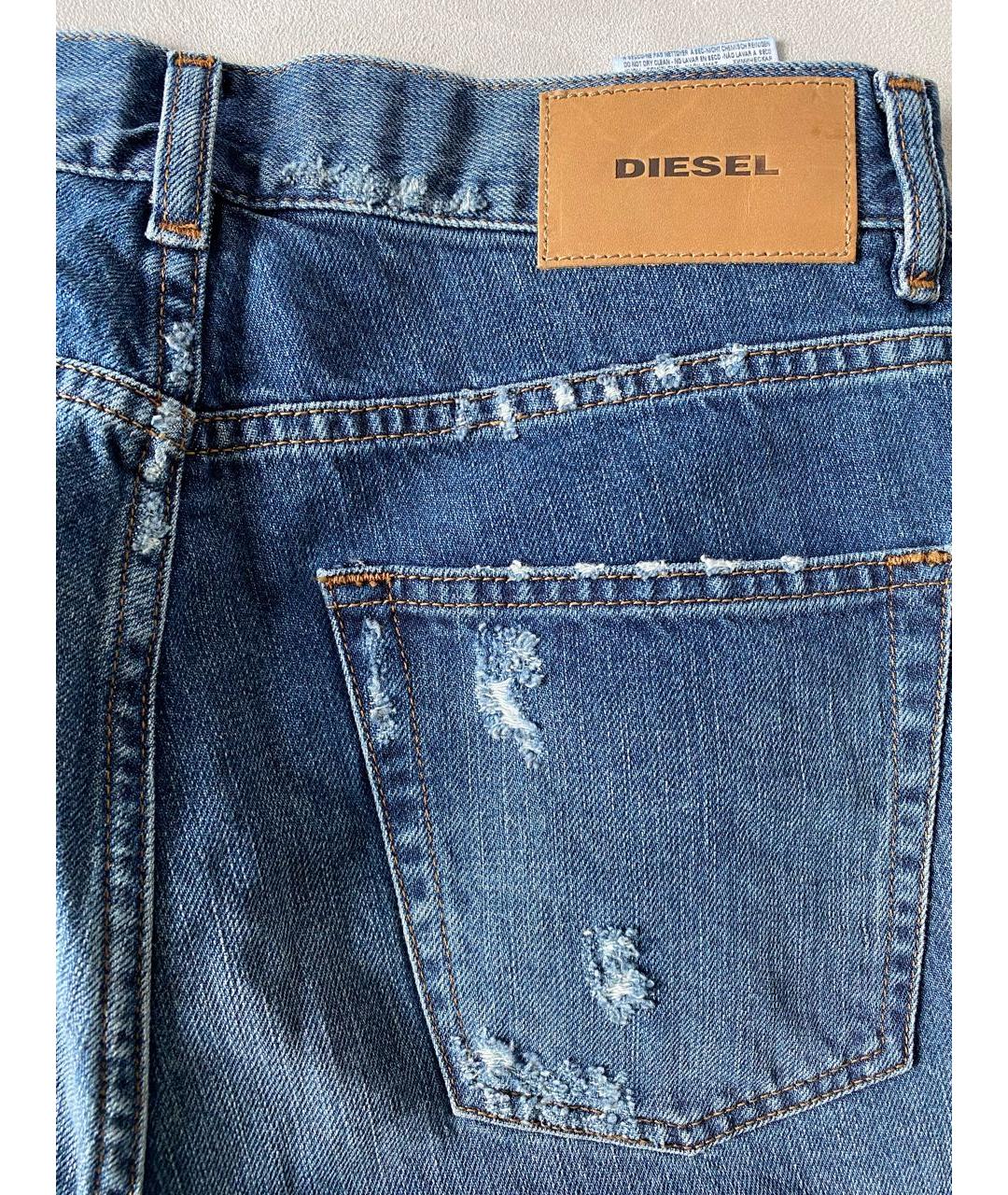 DIESEL Темно-синие хлопковые прямые джинсы, фото 8