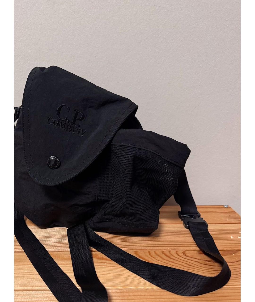 CP COMPANY Черная синтетическая сумка на плечо, фото 2