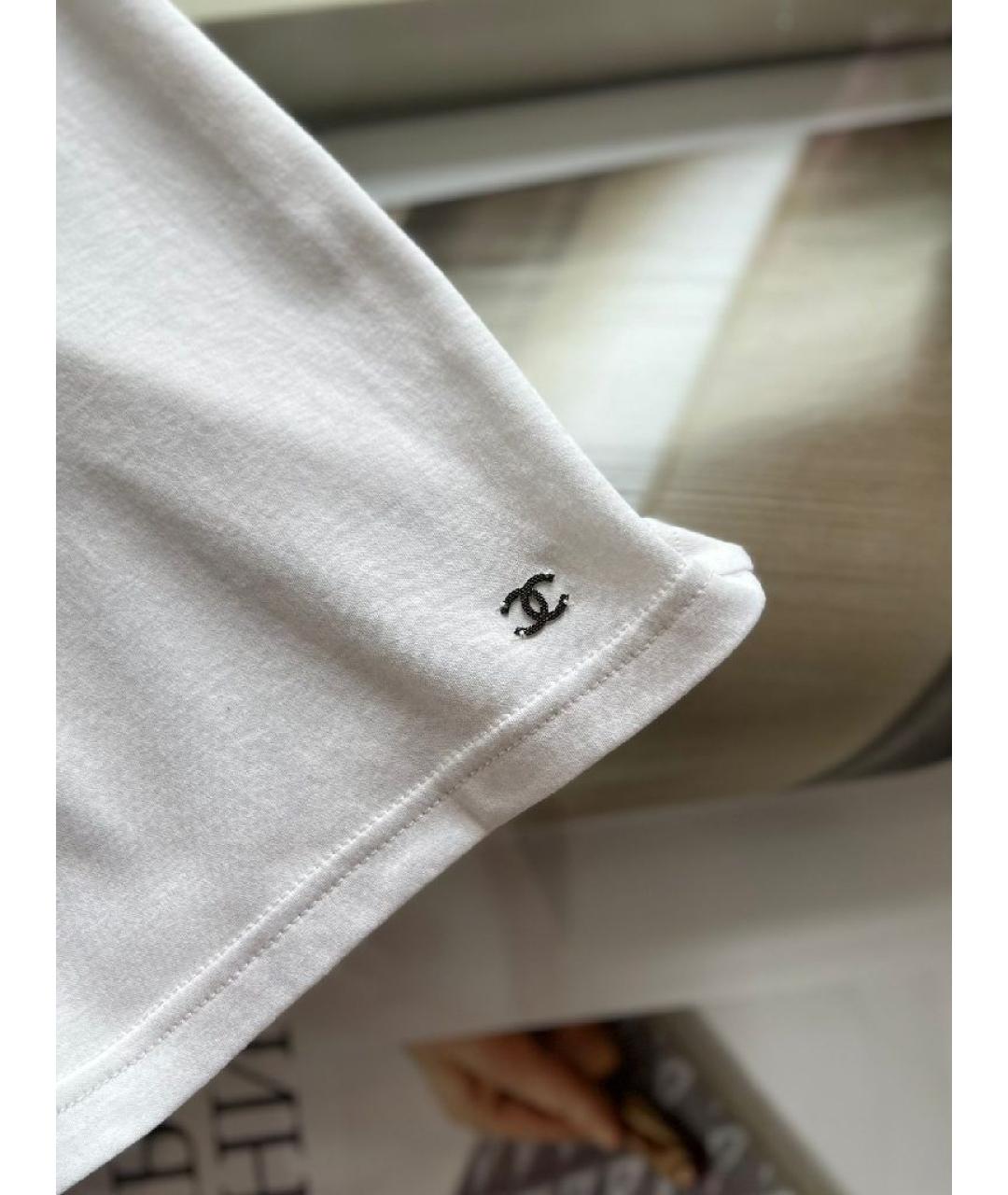 CHANEL Белая хлопковая футболка, фото 4