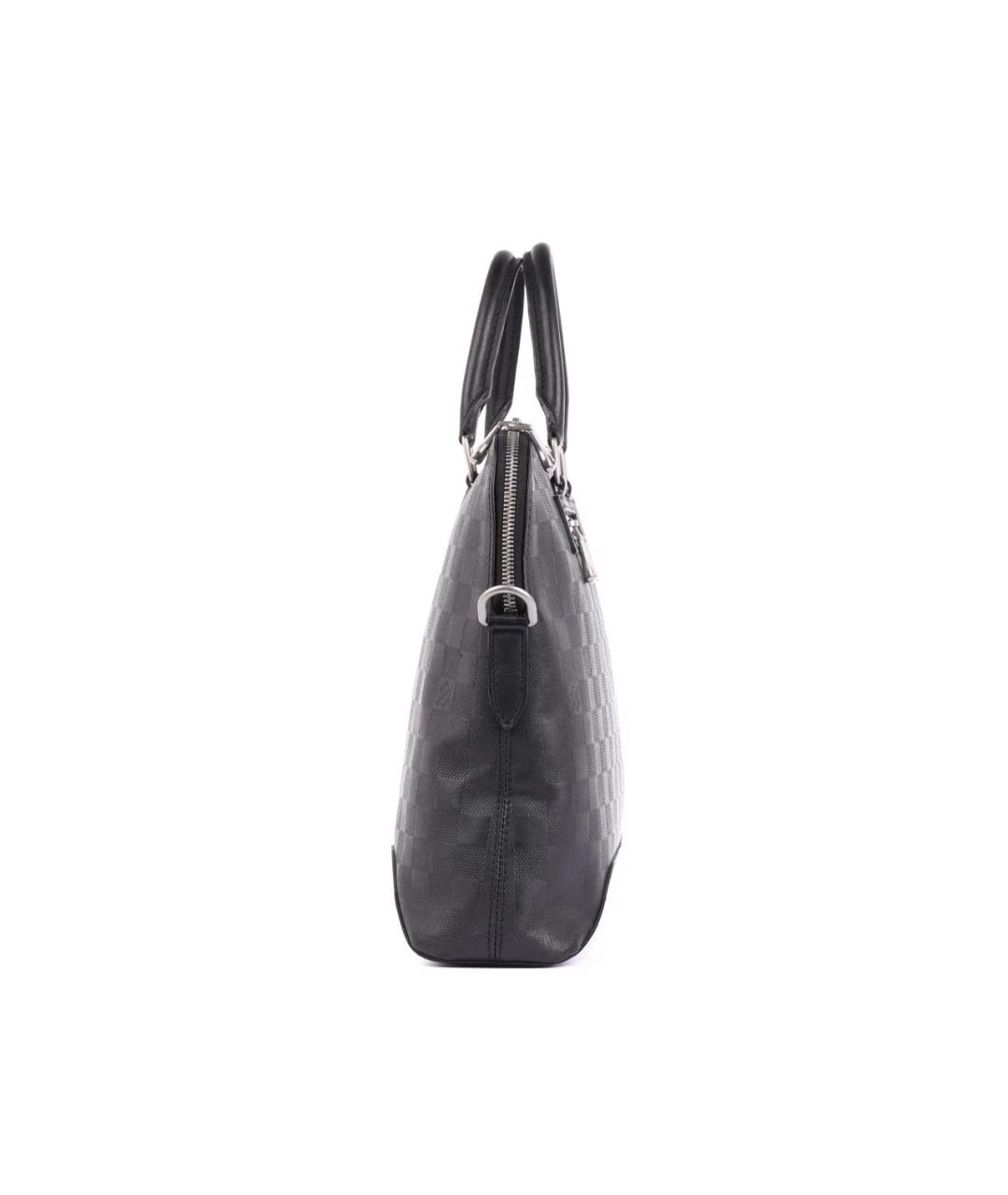 LOUIS VUITTON Черный кожаный портфель, фото 3