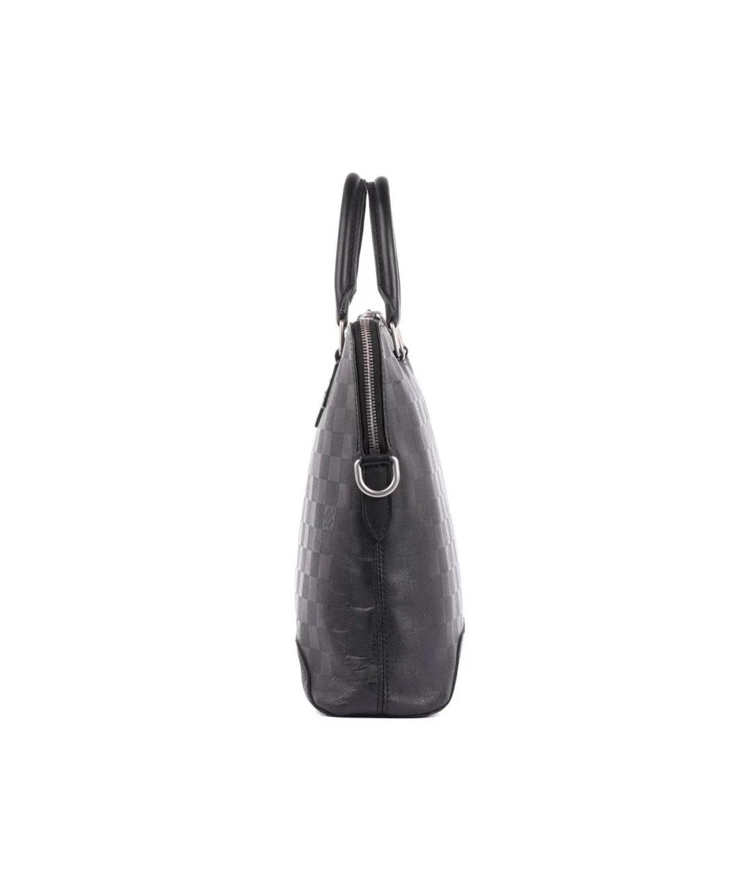 LOUIS VUITTON Черный кожаный портфель, фото 4