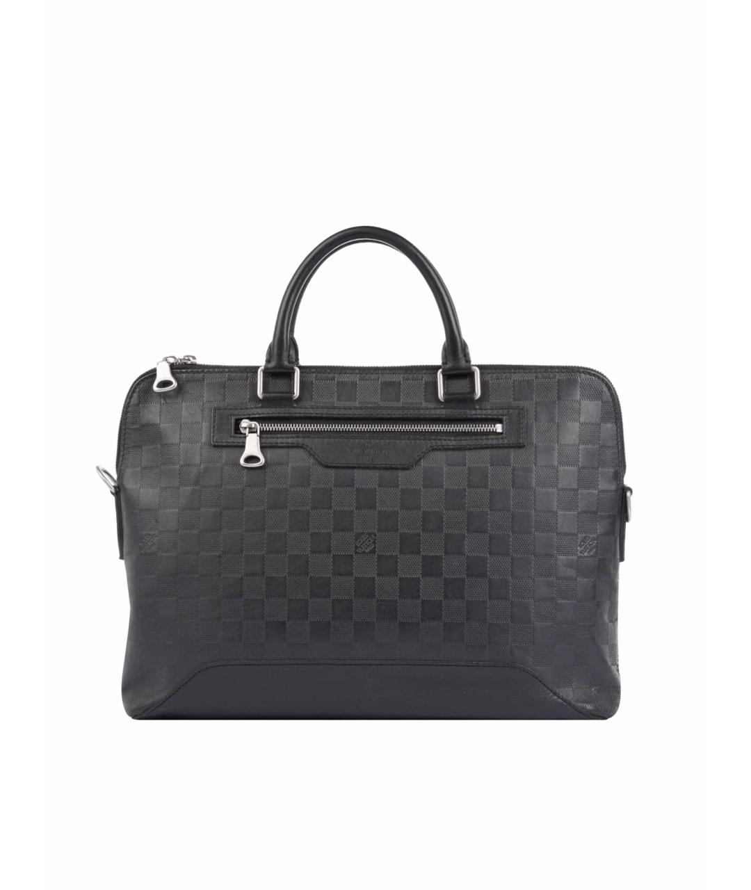 LOUIS VUITTON Черный кожаный портфель, фото 1
