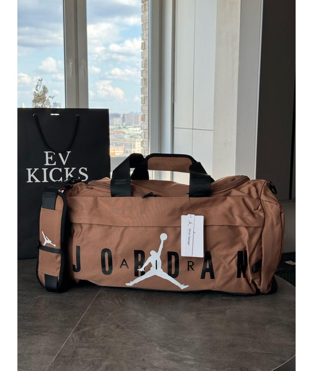 JORDAN Коричневая дорожная/спортивная сумка, фото 2