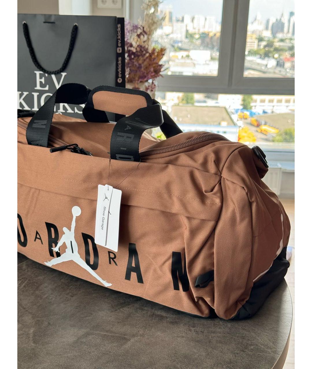 JORDAN Коричневая дорожная/спортивная сумка, фото 4