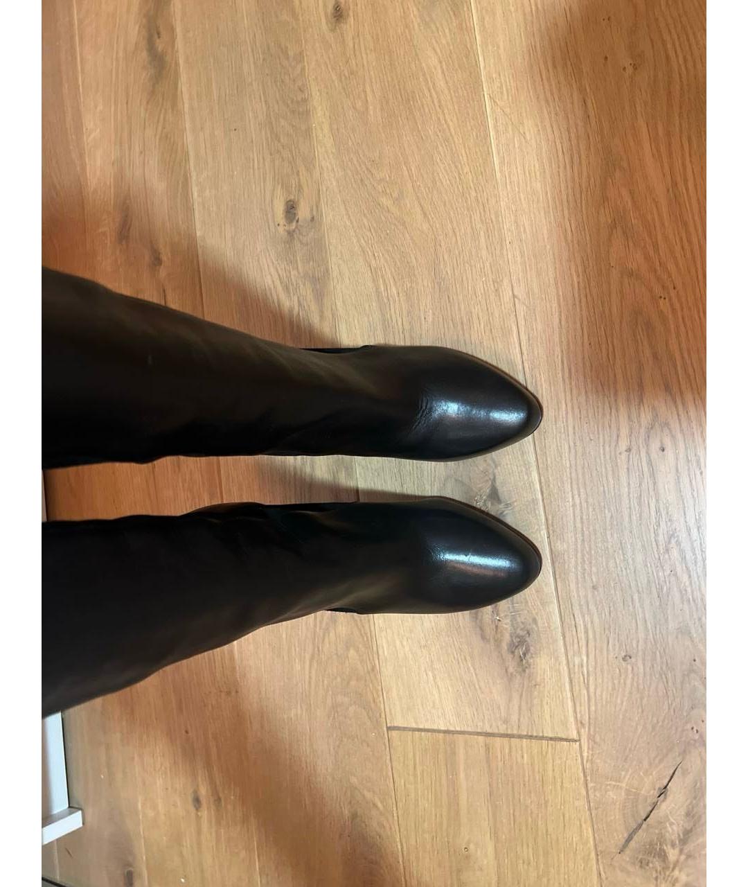 CHRISTIAN LOUBOUTIN Черные кожаные сапоги, фото 3