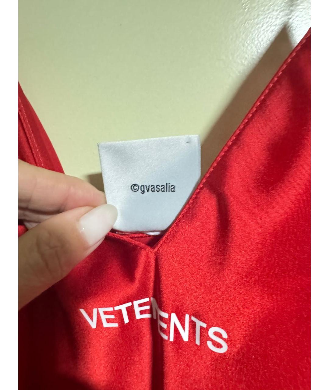 VETEMENTS Красное полиэстеровое платье, фото 7