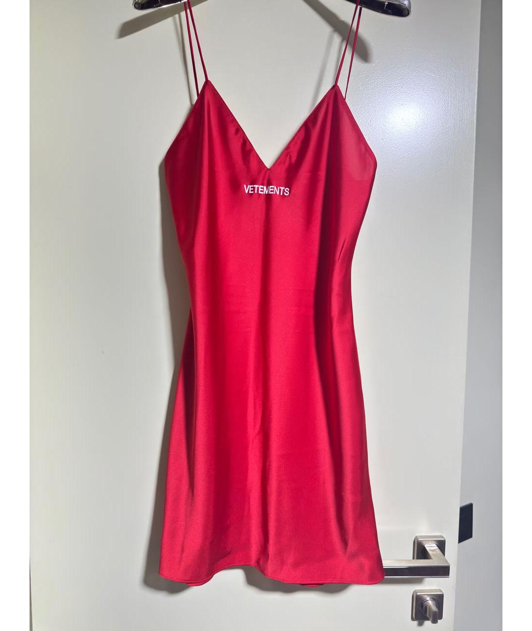 VETEMENTS Красное полиэстеровое платье, фото 6