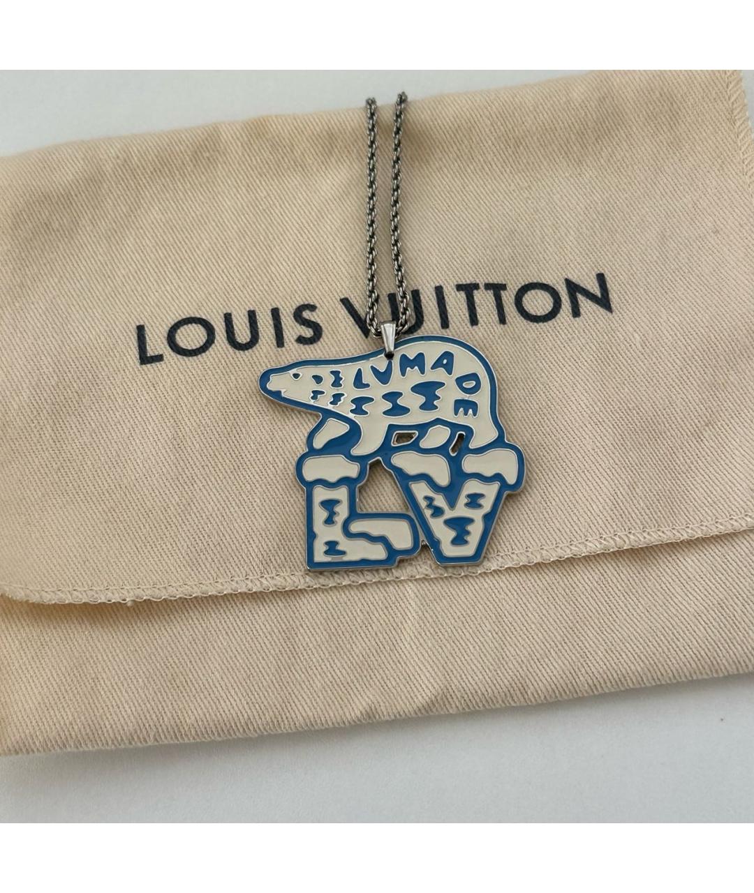 LOUIS VUITTON Синяя серебряная цепочка/подвеска, фото 9