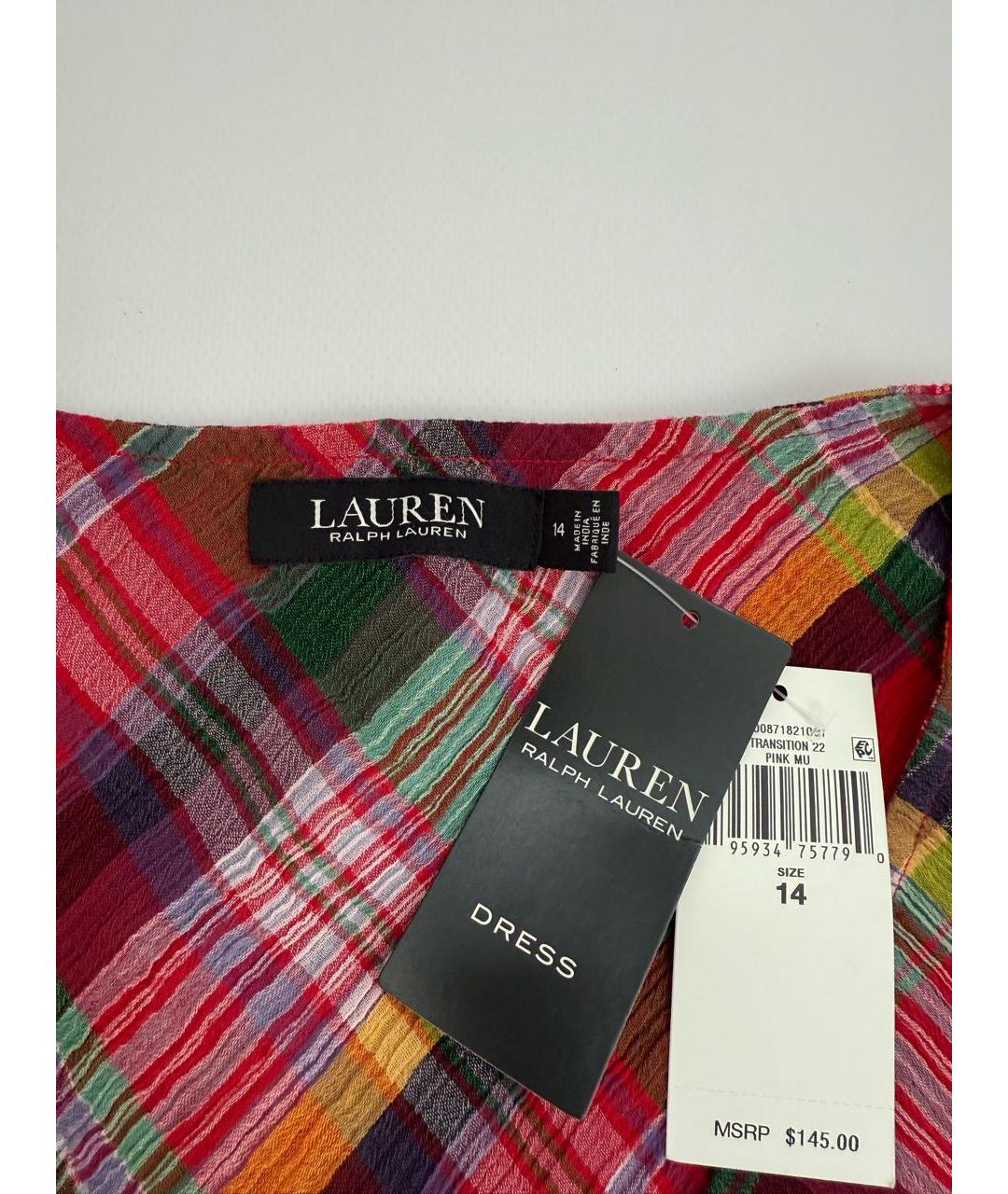 RALPH LAUREN Мульти хлопковое повседневное платье, фото 2