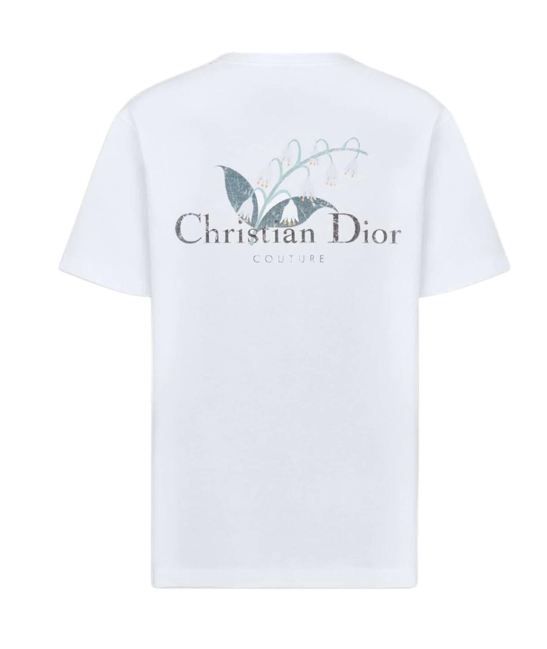 CHRISTIAN DIOR Белая хлопковая футболка, фото 2