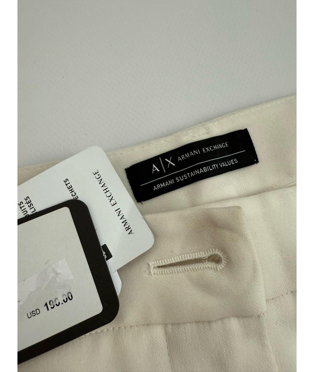ARMANI EXCHANGE Белые прямые брюки, фото 3
