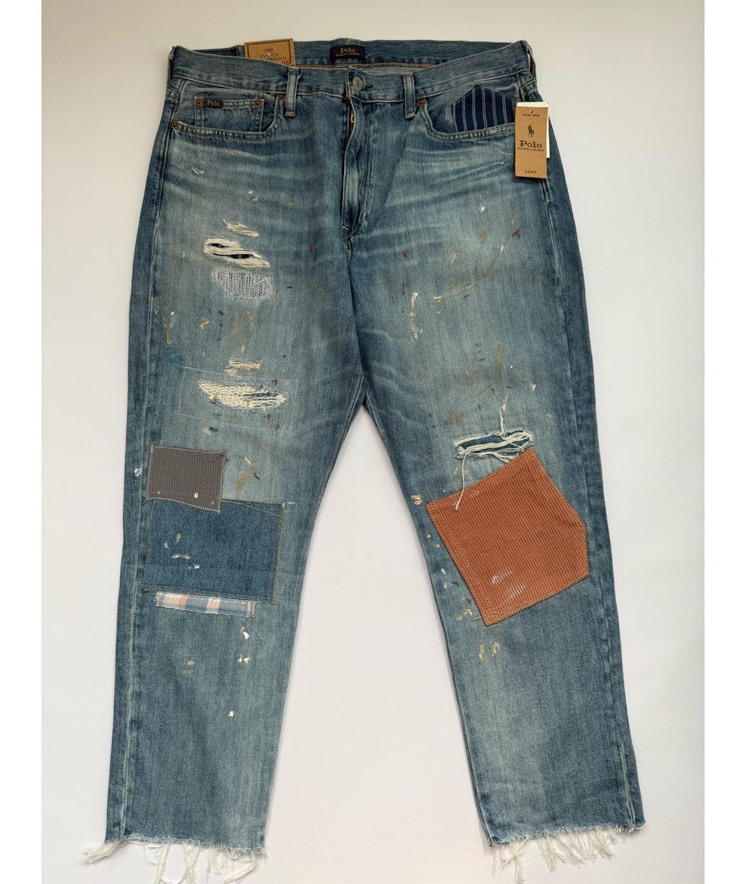 POLO RALPH LAUREN Мульти хлопковые прямые джинсы, фото 8