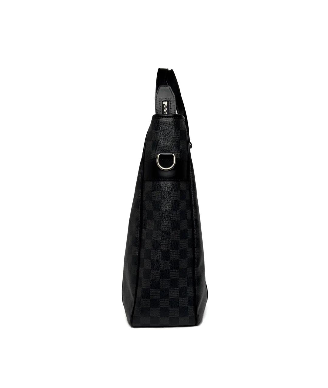 LOUIS VUITTON Черный кожаный портфель, фото 4