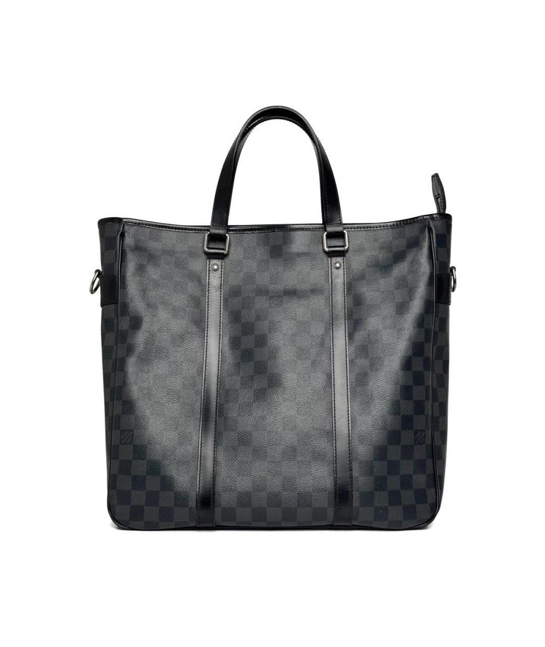 LOUIS VUITTON Черный кожаный портфель, фото 7