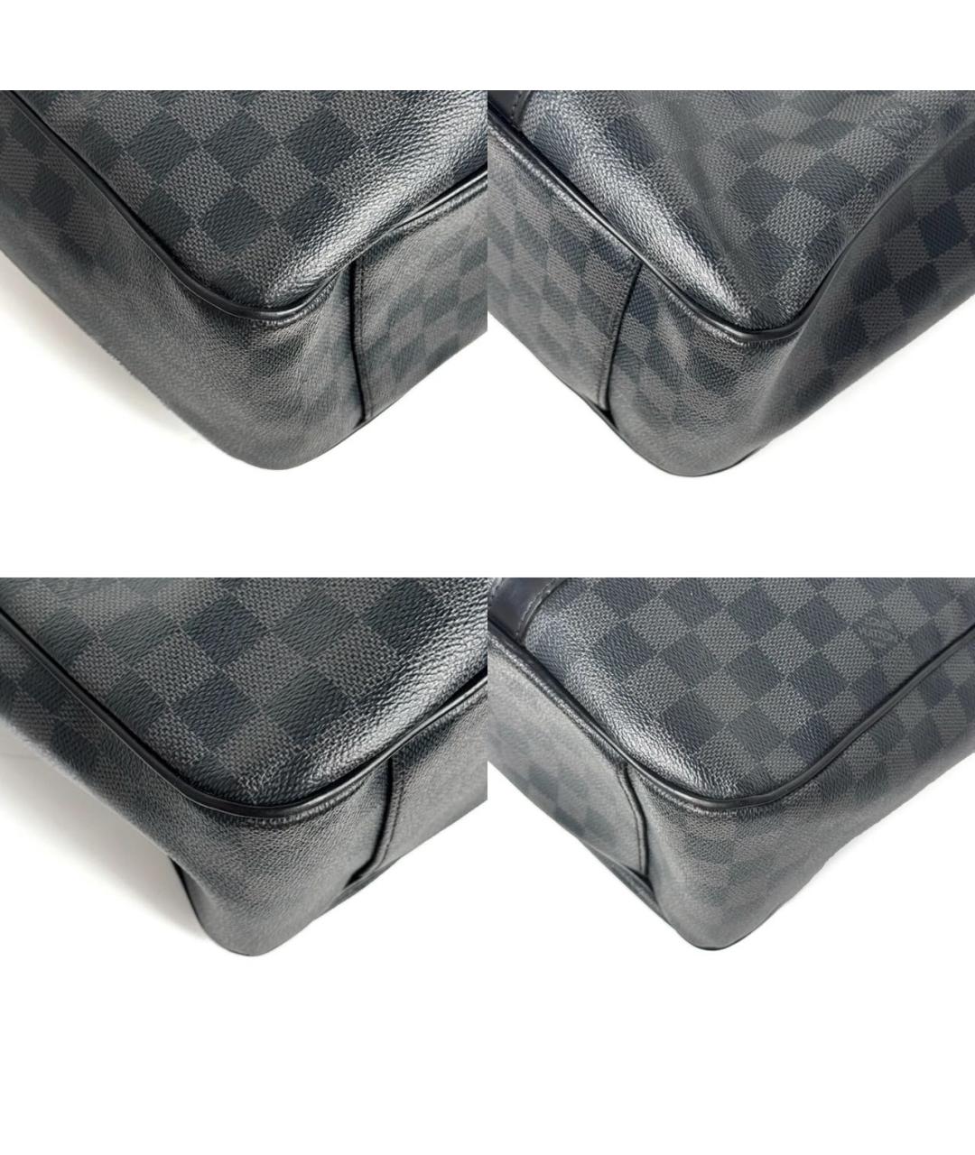 LOUIS VUITTON Черный кожаный портфель, фото 6