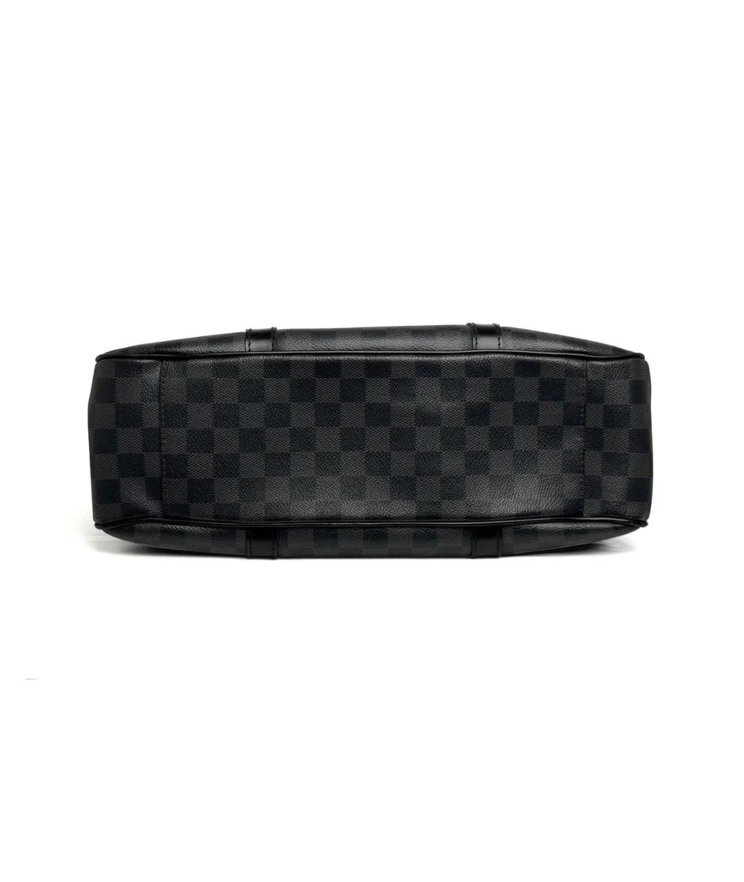 LOUIS VUITTON Черный кожаный портфель, фото 3