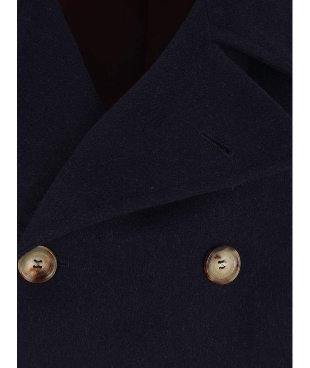 BRUNELLO CUCINELLI Синее шерстяное пальто, фото 4