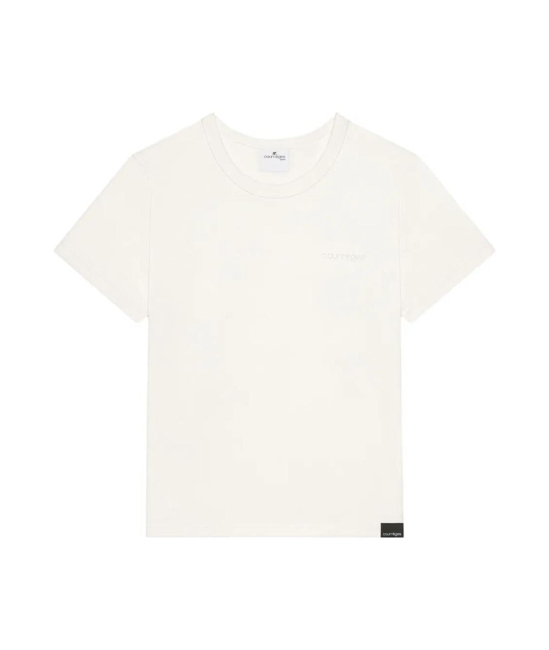 COURREGES Белая хлопковая футболка, фото 1