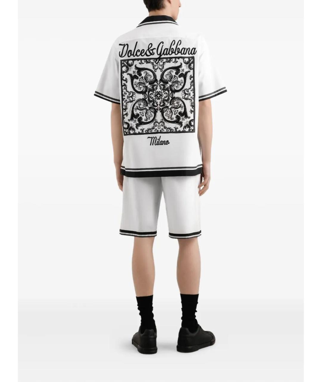 DOLCE&GABBANA Белая хлопковая кэжуал рубашка, фото 4