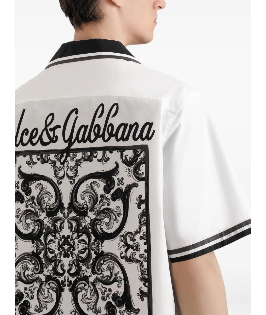 DOLCE&GABBANA Белая хлопковая кэжуал рубашка, фото 5