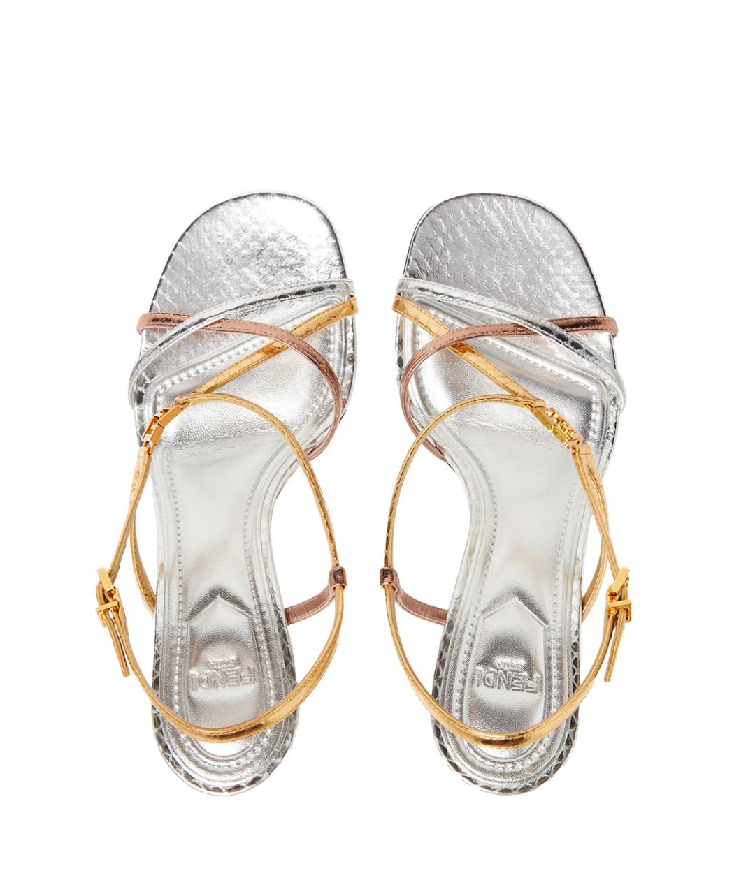 FENDI Мульти кожаные босоножки, фото 4