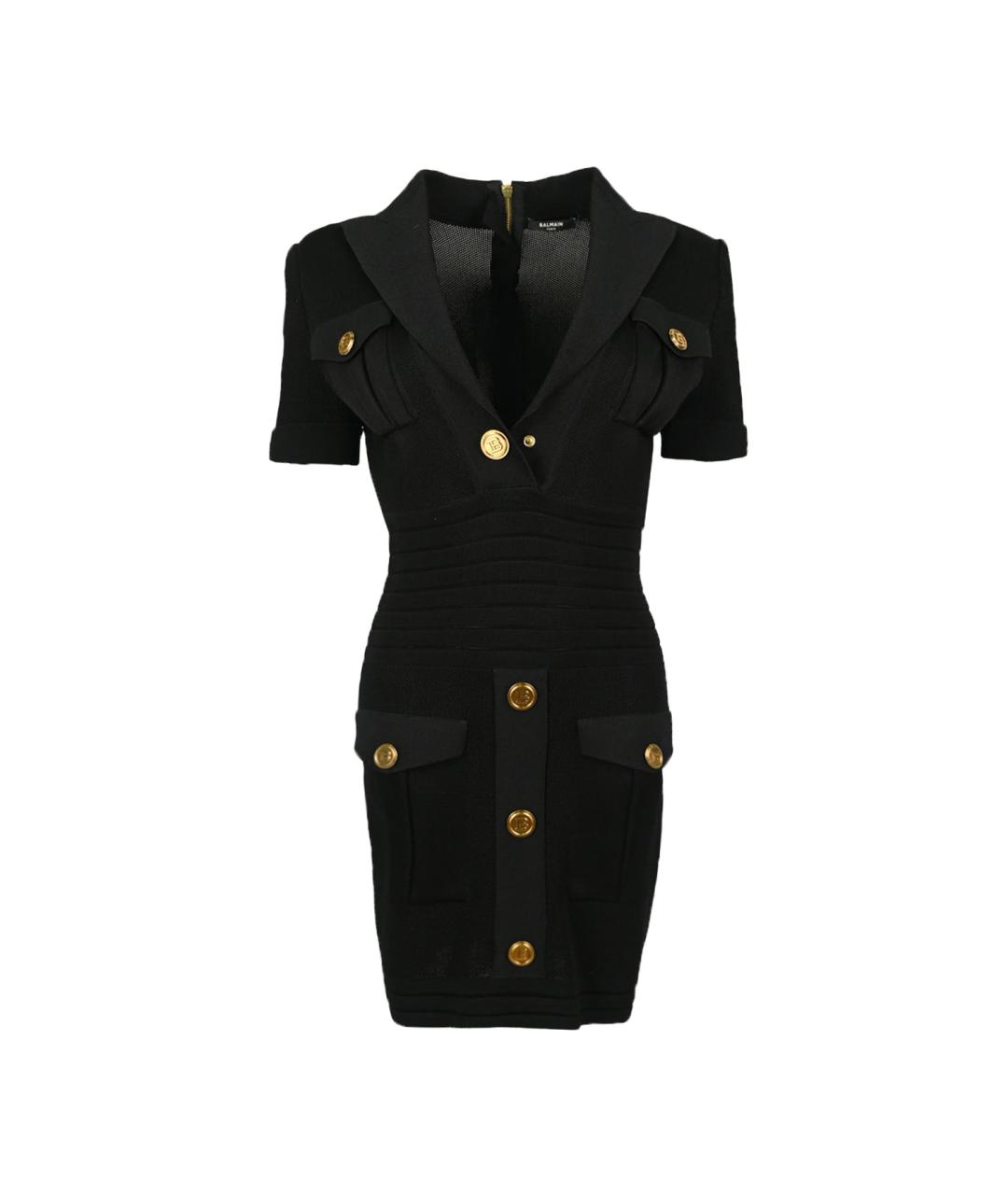 BALMAIN Черное вискозное повседневное платье, фото 6