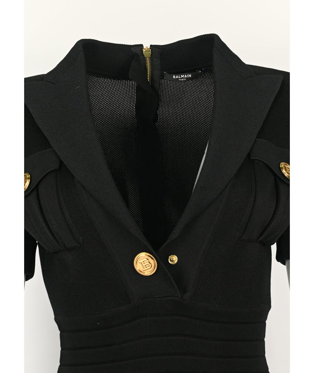 BALMAIN Черное вискозное повседневное платье, фото 3