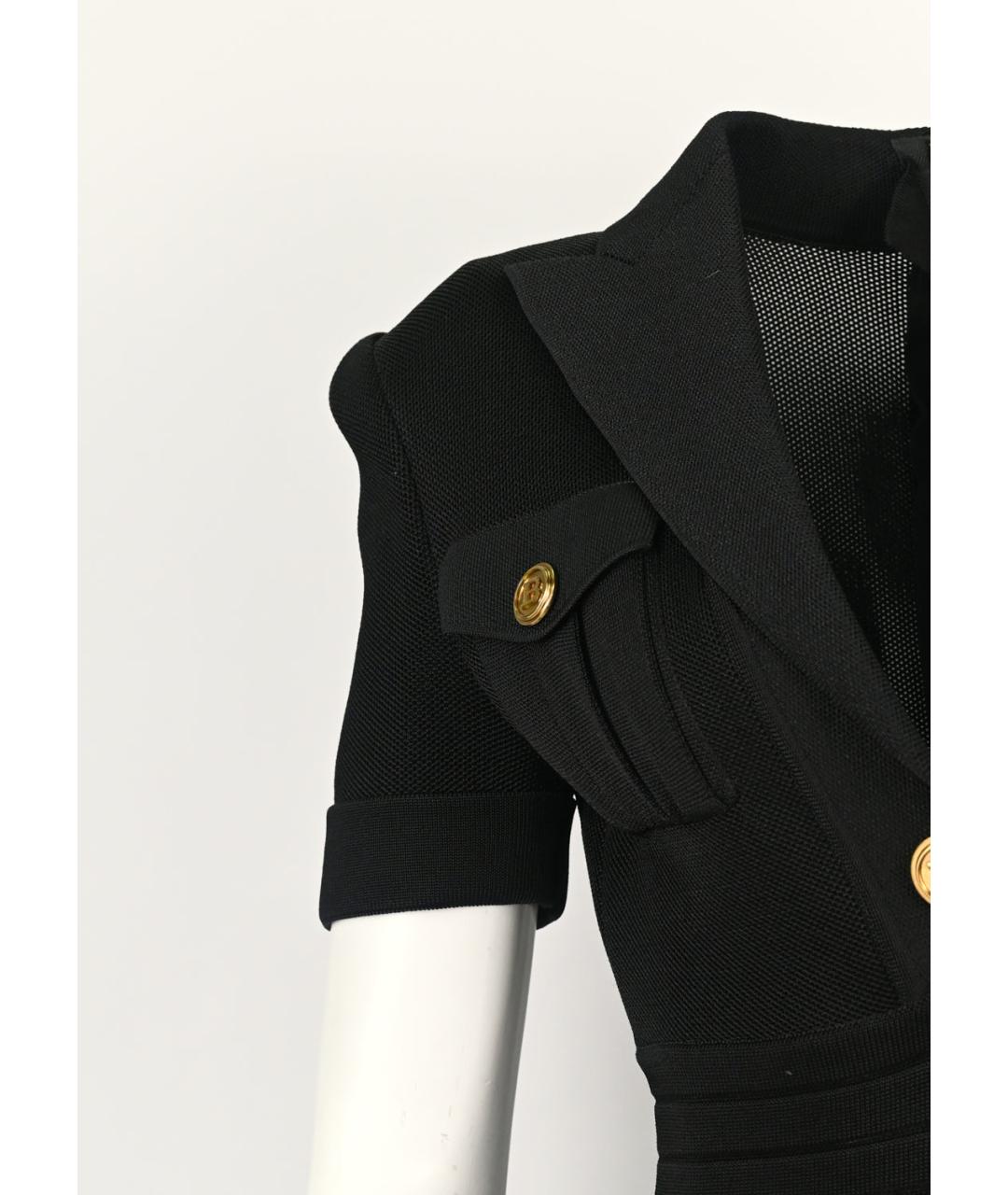 BALMAIN Черное вискозное повседневное платье, фото 2