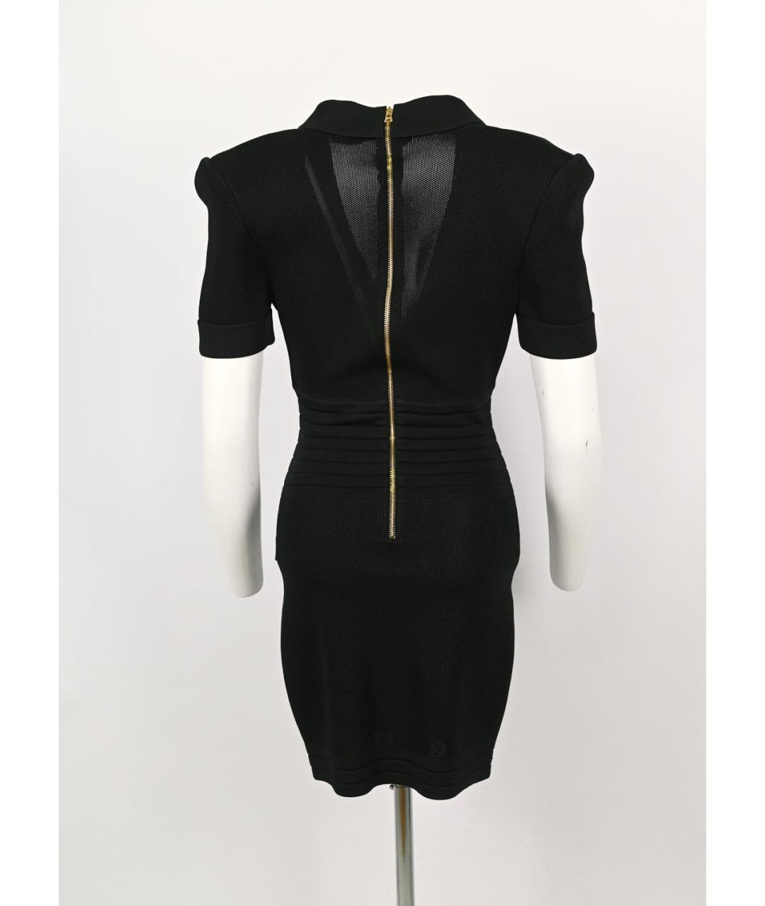 BALMAIN Черное вискозное повседневное платье, фото 5