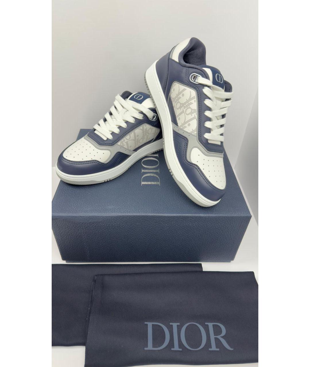 CHRISTIAN DIOR Синие кожаные низкие кроссовки / кеды, фото 8