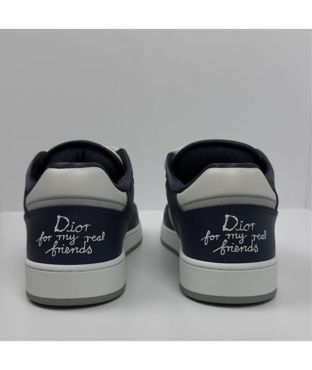 CHRISTIAN DIOR Синие кожаные низкие кроссовки / кеды, фото 4