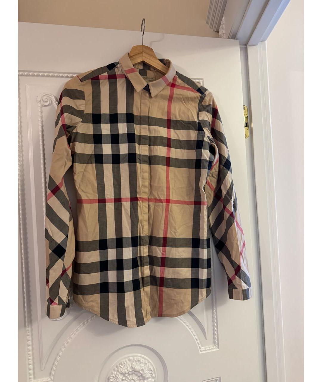 BURBERRY Бежевая хлопковая рубашка, фото 2