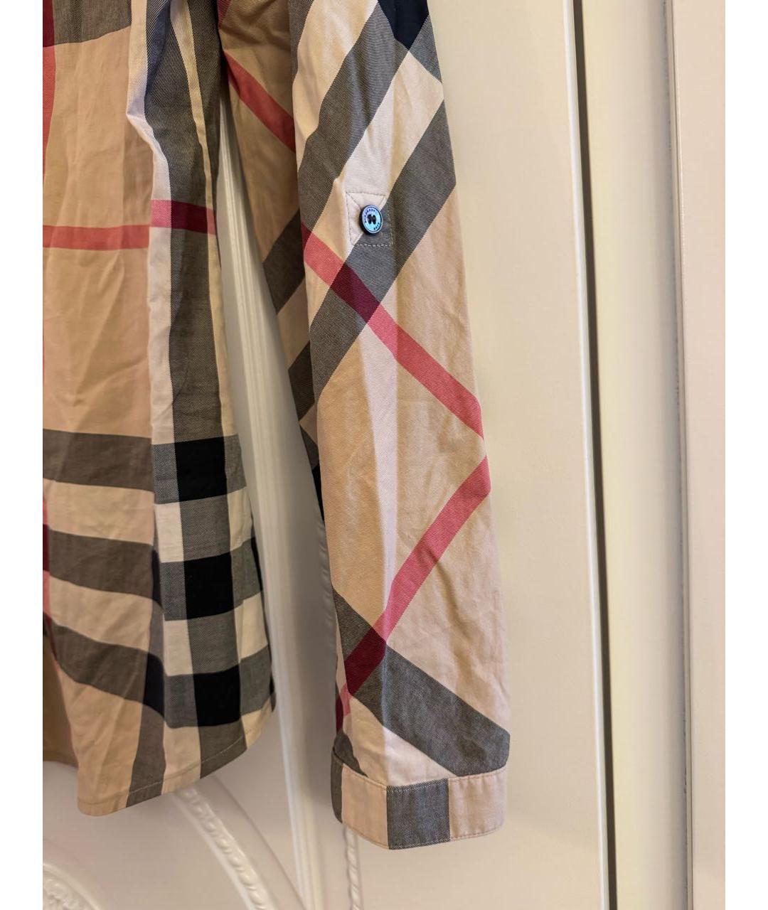 BURBERRY Бежевая хлопковая рубашка, фото 5