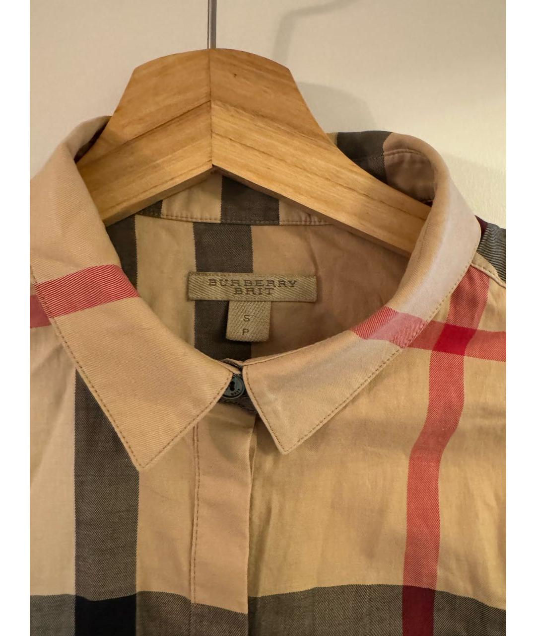 BURBERRY Бежевая хлопковая рубашка, фото 4