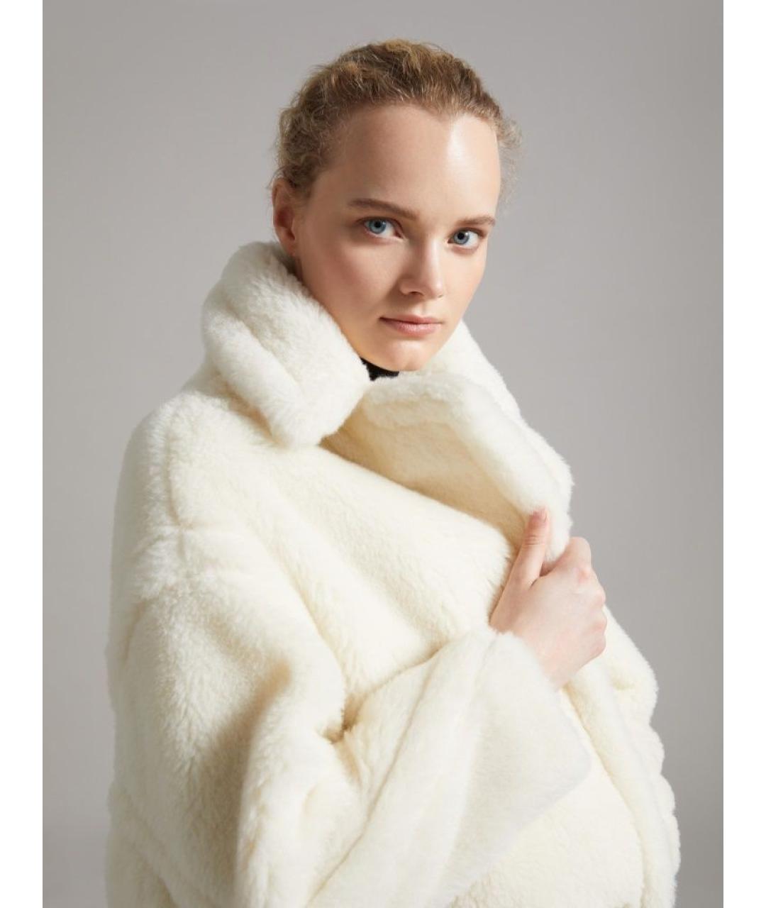 MAX MARA Белое шерстяное пальто, фото 4
