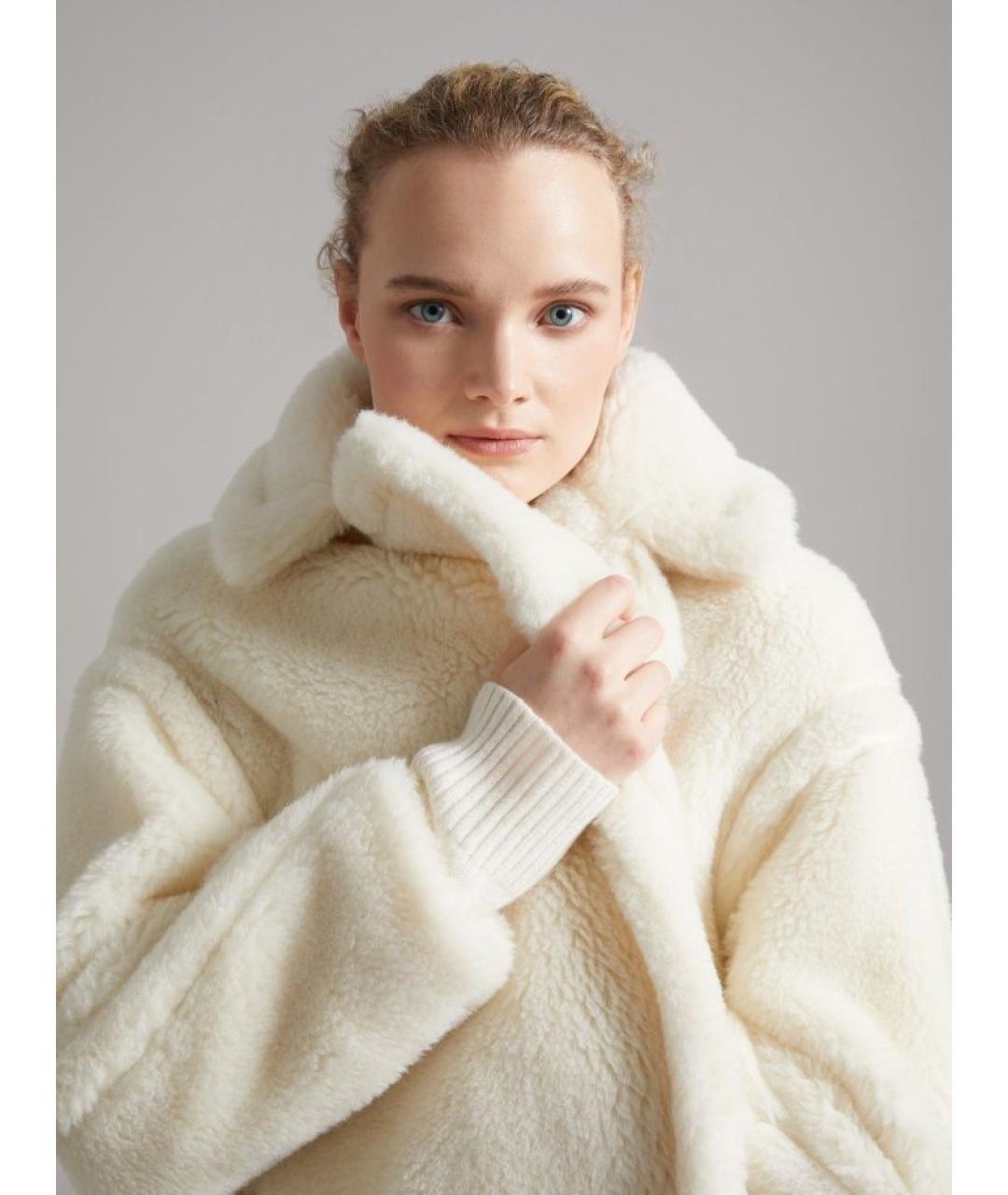 MAX MARA Белое шерстяное пальто, фото 5