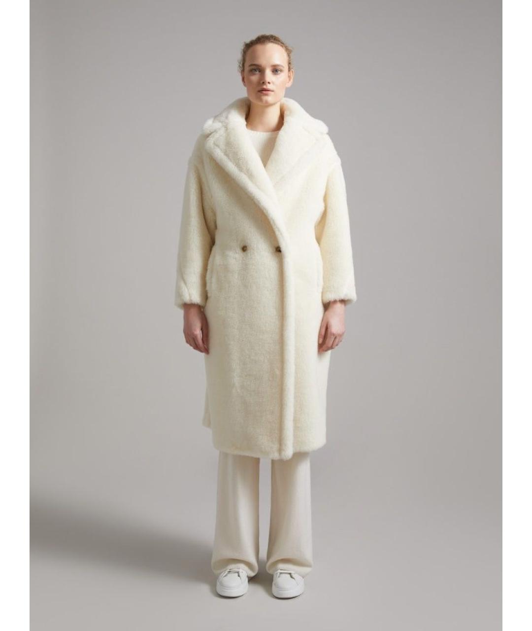 MAX MARA Белое шерстяное пальто, фото 2