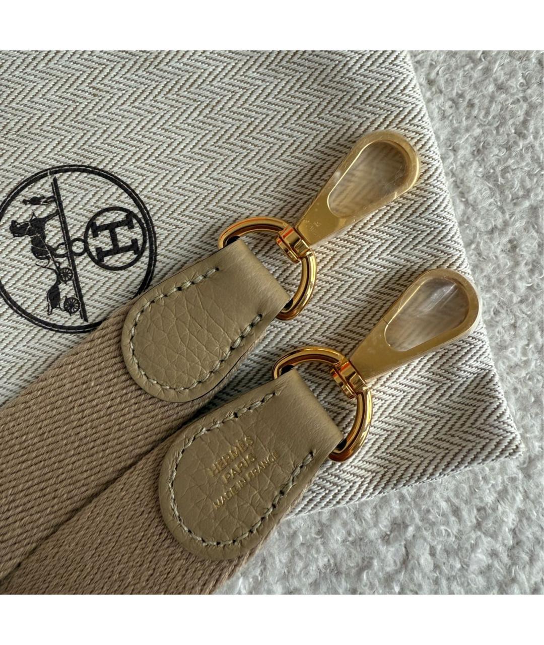 HERMES Бежевая кожаная сумка через плечо, фото 4